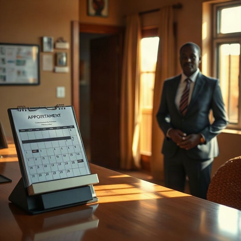 Coastmeadowx reception desk with printed appointment calendar